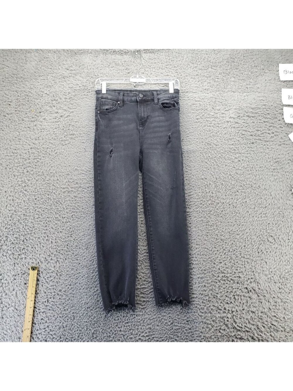 Kendall + Kylie Jeans Womens 3/26 Black The Icon Straight Distressed *Read*